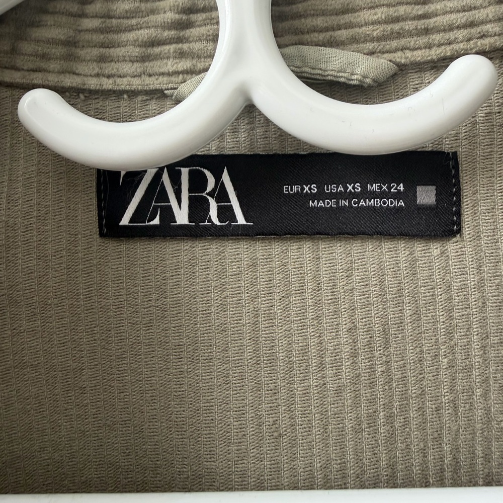 Zara Khaki Ribbed Jacket - Picture 2 of 3